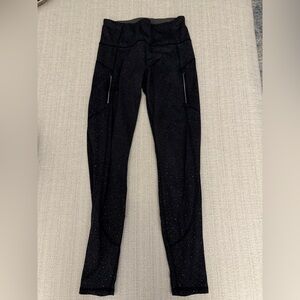 Athleta Gray Rainier Cold Weather Reflective Leggings - Size Small